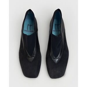 Vintage Thierry Rabotin Tanya 247 Black Suede Wedge Heels Womens US 5M EU 35.5